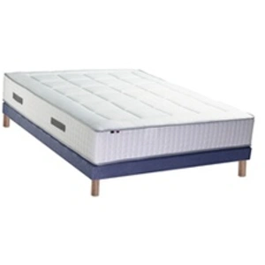 Non communiqué Ensemble Matelas Ressort 7 zones + Mémoire de forme + Sommier BELLAGIO 2 Fabriqué en France 140 x 190 cm, Sommier - Bleu denim pas cher