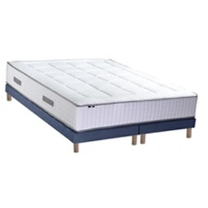 Non communiqué Ensemble Matelas Ressort 7 zones + Mémoire de forme + Sommier BELLAGIO 2 Fabriqué en France 2x80 x 200 cm, Sommier - Bleu denim pas cher