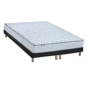 Selenia Ensemble Matelas Ressorts 7 zones COSMA + Sommier - Made in France - Sommier Noir pas cher