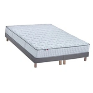 Selenia Ensemble Matelas Ressorts 7 zones COSMA + Sommier - Made in France - Sommier Gris chiné pas cher