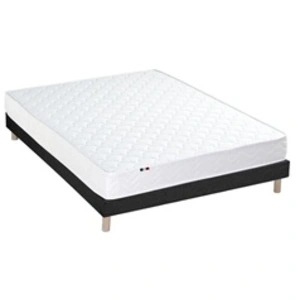 Selenia Ensemble matelas ressorts fermes sommier noir 140x190 pas cher