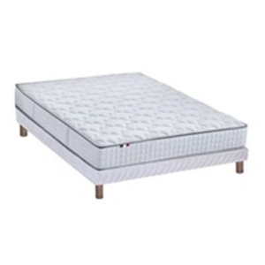 Selenia Ensemble Matelas Ressorts 7 zones COSMA + Sommier - Made in France - Sommier Blanc pas cher