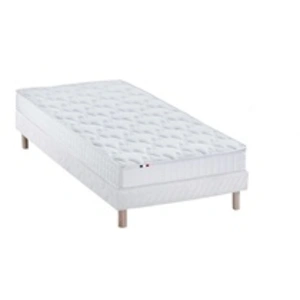 Idliterie Ensemble matelas mémoire de forme sommier blanc 90x190 pas cher