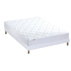 Idliterie Ensemble Matelas accueil mémoire de forme MAM AZUR + Sommier - Dimensions - 140 x 190 cm, Sommier - Blanc pas cher