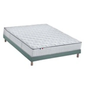 Selenia Ensemble Matelas Ressorts 7 zones COSMA + Sommier - Made in France - Sommier Vert céladon pas cher
