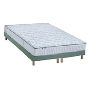 Selenia Ensemble Matelas Ressorts 7 zones COSMA + Sommier - Made in France - Sommier Vert céladon pas cher
