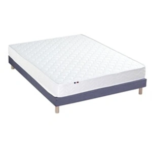 Selenia Ensemble Matelas Ressorts Fermes biconiques SPECTOS + Sommier Made in France - Sommier Bleu denim pas cher