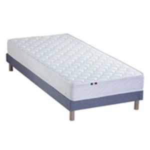 Comparateur de prix : Selenia Ensemble Matelas Ressorts Fermes biconiques SPECTOS + Sommier Made in France - Sommier Bleu denim