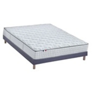 Selenia Ensemble Matelas Ressorts 7 zones COSMA + Sommier - Made in France - Sommier Bleu denim pas cher