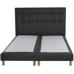 Sommier tapissier + tete de lit capitonnée Crépuscule Nuit Céleste pas cher