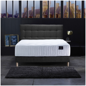 Ensemble Hélios + tête de lit capitonnée - Matelas ressorts ensachés M... pas cher