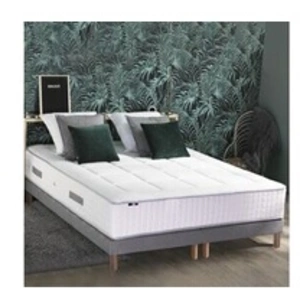 Idliterie Ensemble matelas ressort 7 zones + sommier + oreiller + couette - fabrication francaise dimensions - 2x90 x 200 cm pas cher
