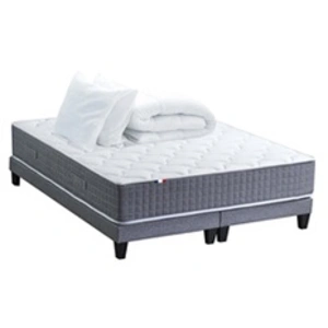 Non communiqué Ensemble Matelas Ressort 7 zones H.30cm + Sommier + couette + oreillers Fabriqué en France MAX 2x90 x 200 cm pas cher