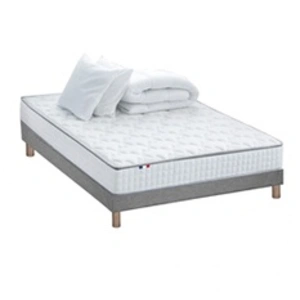 Idliterie Id Literie - Pack ASTRE Matelas Ressorts Sommier Couette Oreillers 140x190 pas cher