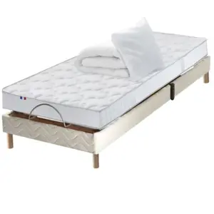 Idliterie Lit Electrique + Matelas 100% latex 5 zones + couette oreillers 90x190 pas cher