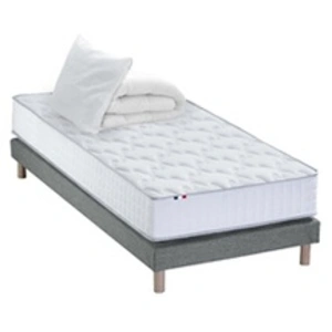 Id Literie - Pack ASTRE Matelas Ressorts Sommier Couette Oreillers 90x190