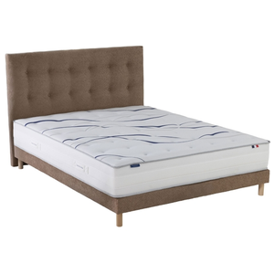 Ensemble matelas mousse hd serena + sommier + tête de lit, chenille bo... pas cher