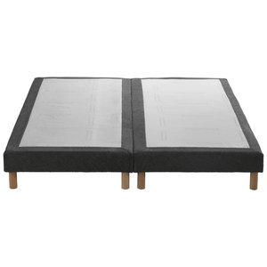Sommier tapissier gris anthracite bois massif bouclettes 2x90x200