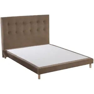 Ensemble sommier + tête de lit eden moka couleur - moka, dimensions - ...