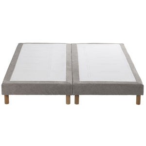Sommier tapissier eden gris clair, bois massif, chenille bouclettes di... pas cher