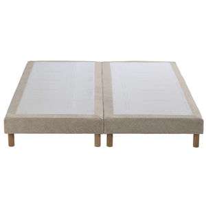 Sommier tapissier crème bois massif chenille bouclettes 2x80x200