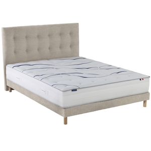 Ensemble matelas mousse hd nuvia + sommier + tête de lit, chenille bou... pas cher