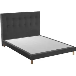 Ensemble sommier + tête de lit eden gris anthracite couleur - gris ant... pas cher