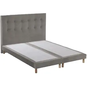Ensemble sommier + tête de lit eden gris clair couleur - gris clair, d... pas cher