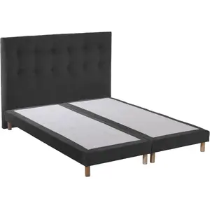 Ensemble sommier + tête de lit eden gris anthracite couleur - gris ant... pas cher