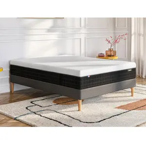 Vente-Unique Matelas 140 x 190 cm hybride anti-feu ressorts ensachés 9 zones accueil mémoire de forme et latex ép.28cm - SLOMAS de YSMÉE pas cher