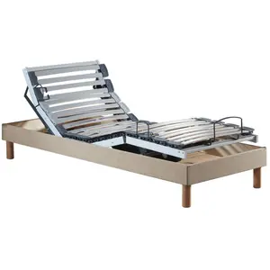 IDLITERIE Sommier électrique matelas 35hr beige 90x190 pas cher