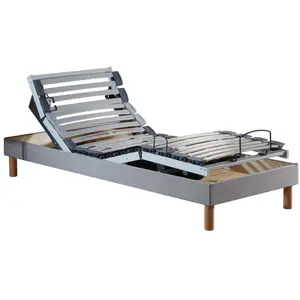 IDLITERIE Sommier électrique matelas 35hr gris clair 90x190 pas cher