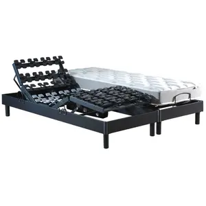 IDLITERIE Sommier électrique lattes matelas mousse 35hr 2x90 x200 pas cher