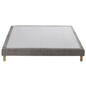 Sommier tapissier eden gris clair, bois massif, chenille bouclettes di... pas cher