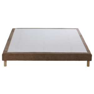 Sommier tapissier eden moka, bois massif, chenille bouclettes dimensio...