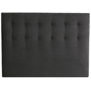 Tete de lit capitonnée eden gris anthracite, chenille bouclettes dimen...
