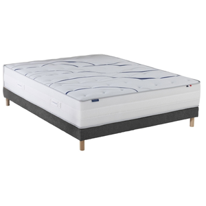 Ensemble matelas mémoire de forme altea + sommier, chenille bouclettes... pas cher