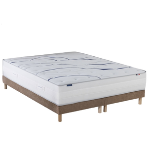 Ensemble matelas mémoire de forme altea + sommier, chenille bouclettes...