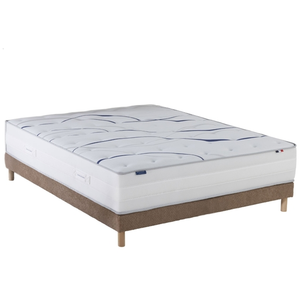 Ensemble matelas mémoire de forme altea + sommier, chenille bouclettes... pas cher