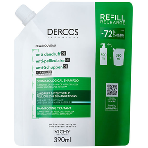 Comparateur de prix : Vichy Dercos Technique Shampoing Antipelliculaire Eco-recharge 390ml