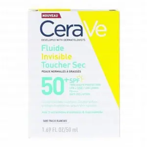 CeraVe Fluide Invisible Toucher Sec Spf50+ Peaux Normales à Grasses pas cher