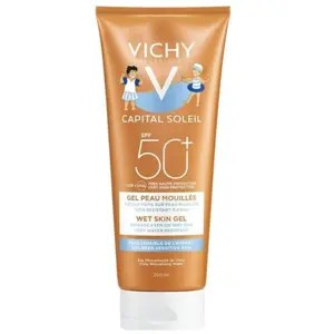 Vichy - Gel Peau Mouillée Enfant SPF50+ Capital Soleil 200 ml - 200 ml pas cher