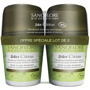 Sanoflore Déodorant Citrus Roll-On 24h Bio Lot de 2 x 50mlVendu parrakuten