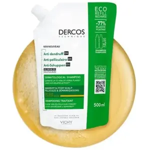 Vichy shampooing traitant anti-pelliculaire cheveux gras - eco recharge 500ml pas cher