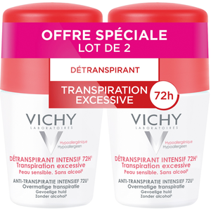 Comparateur de prix : Vichy Déodorant Détranspirant Intensif 72h Roll-On Lot de 2 x 50ml