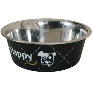 ZOLUX Happy Ecuelle en Inox pour Chien Noir 17 cm 0,8 L
