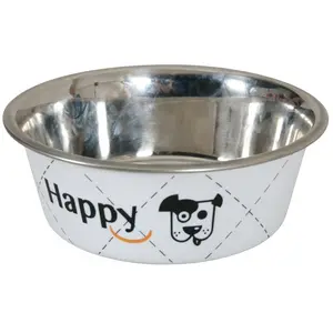 Comparateur de prix : ZOLUX Happy Ecuelle en Inox pour Chien Blanc 25 cm 2,65 L