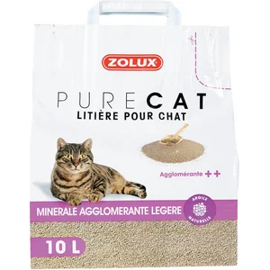 Zolux Litière pour Chat Pure Cat minérale agglomérante ++ légère 10 L
