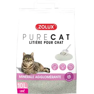 Comparateur de prix : Zolux-Litière Pure Cat agglomérant parfumée antibactérienne - 10L