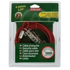 ZOLUX Câble d'attache avec ressort - 6 m - Pour chien pas cher